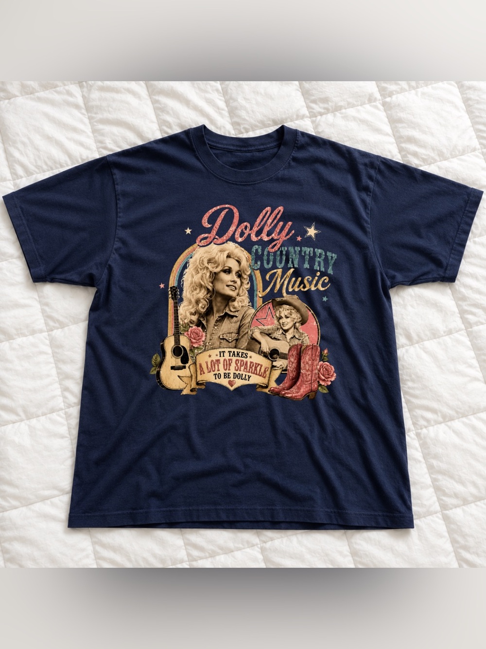 Dolly Country Music Graphic Tee - Navy Vintage Unisex